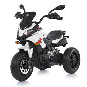 Мотоцикл дитячий триколісний (2 мотори по 45W, акум 12V9AH, MP3, USB, EVA) Bambi M 5037EL-1 Білий