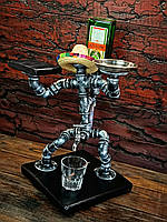 Дозатор-кран для алкоголя мужской подарок "Мексиканец" старое серебро наливатор подарок для мужчин