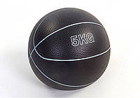 Медбол 5 кг 20 см (без отскока) ИзиФит RB черный медицинбол EasyFit