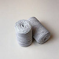 Шнур плетеный светло-серый 2 мм (№756) macrame cotton макраме коттон шнур серый для макраме, нитки для макраме