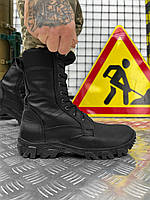 Зимние тактические чёрные кожаные берцы на меху,военные высокие водоотталкивающие армейские ботинки зсу 42