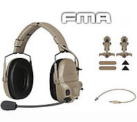 Активні навушники військові Гарнітура FMA AMP Ops-Core Койот