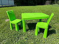 Дитячий столик для гри+2 стільці трансформери яскраво зеленого кольору ЦІНА
