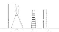 Драбина алюмінієва Міткас ALD7-150, одностороння, 7 ступенів, 150 кг, 2.15 м, фото 8