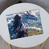 Середній Дерев'яний Пазл Woods Story Аніме (Дівчина з білим драконом) L, фото 3