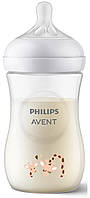 Philips Пляшечка Avent для годування Natural Природний Потік, 260 мл.1 шт. Жираф (SCY903/66)