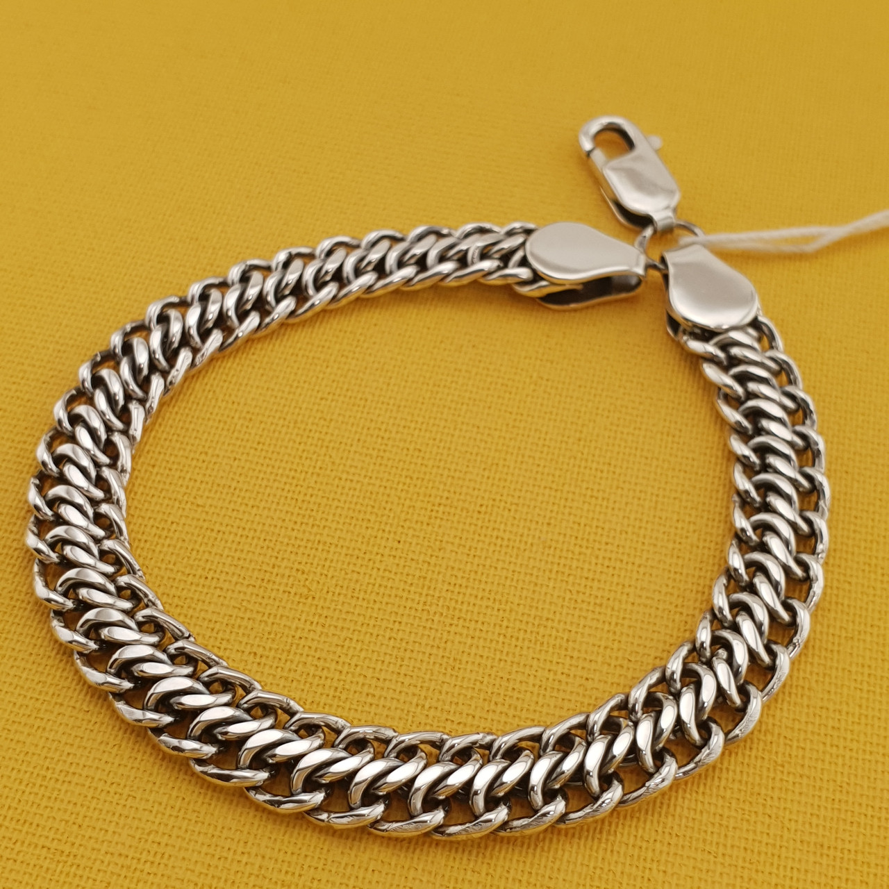 Чоловічий срібний браслет широкий Брідж. Браслет на руку срібло 925. Ширина 9 мм. Довжина 19 см, фото 1