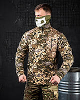 Тактическая флиска пиксель(вставки soft shell),военная мужская армейская флисовая кофта зсу