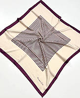 Платок Massimo Dutti Коллекция 2024 года!. Стильный весенний шелковый платок с ручной подшивкой Молочно - Бургундский