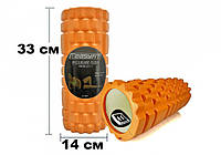 Ролик массажный 33 см ИзиФит Grid Roller v.1.1 Оранжевый EasyFit