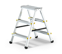 Стремянка алюминиевая двухсторонняя Меткас DD3-150, 3 ступени, 0.63 м