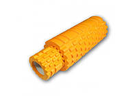 Ролик массажный 33 см ИзиФит Grid Roller Double Оранжевый EasyFit