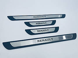 Накладки на пороги Renault Scenic 2003+ (Y-1 хром-пласт) TAN24
