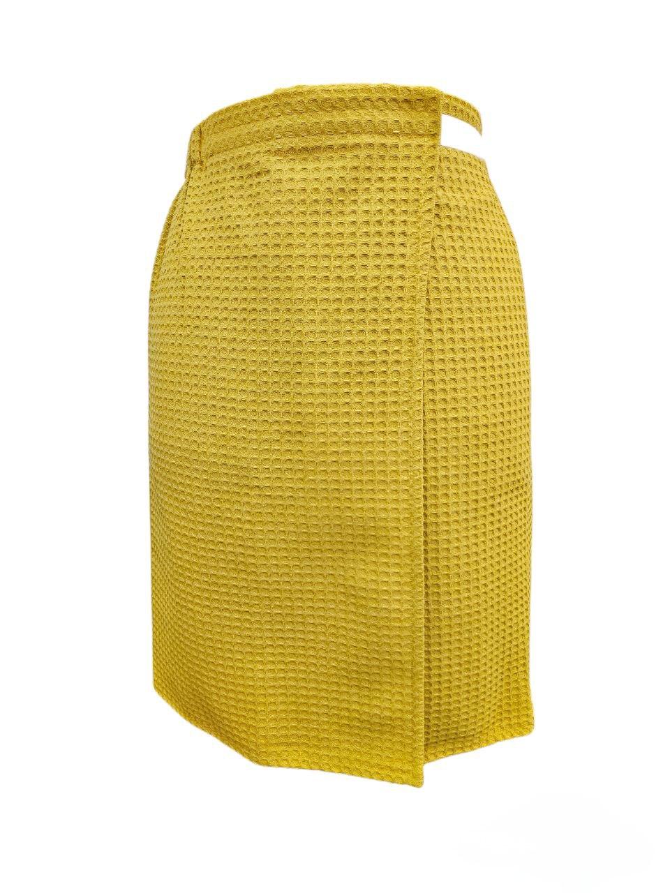 Килт (парео) мужской вафельный на липучке, желтый, Sauna Pro - фото 1 - id-p1413990921