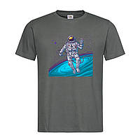 Графитовая мужская/унисекс футболка С принтом астронавт (22-1-графітовий)