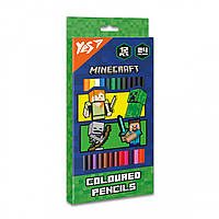 Карандаши цветные Yes 12/24 цветов Minecraft Heroes (290744)