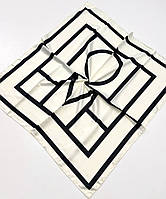 Платок UOMO Collezioni Коллекция 2024 года!. Стильный весенний шелковый платок с ручной подшивкой Молочный