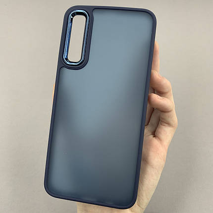 Чохол для Samsung Galaxy A50s матовий з глянцем чохол на телефон самсунг а50с темно-синій q6y, фото 1