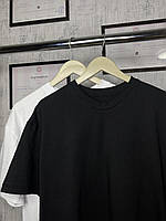 Стильная Базовая Оверсайз однотонная футболка унисекс черная белая