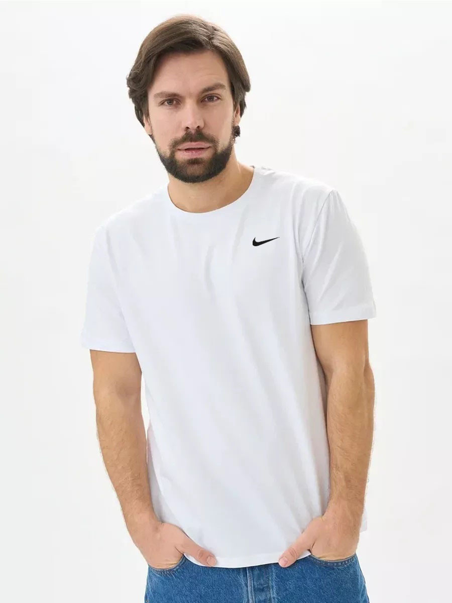 Футболка чоловіча Nike біла, футболка Найк бавовна легка світла (розміри: M, L, XL, XXL)