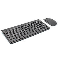 Беспроводная компьютерная клавиатура мышь комплект Набор черная клавиатура мышь для ПК Wireless keyboard