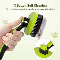 Pecute Self-Cleaning Slicker Brush для собак, кошек, легкая щетка для собак для линьки, массажный уход, щетка