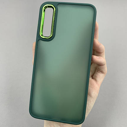 Чохол для Samsung Galaxy A50 матовий з глянцем чохол на телефон самсунг а50 темно-зелений q6y, фото 1