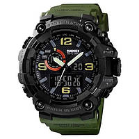 Часы наручные мужские SKMEI 1520AG ARMY GREEN, военные мужские наручные часы зеленые. SH-939 Цвет: зеленый