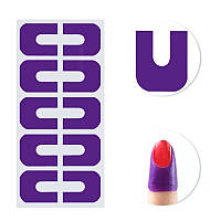U-образные силиконовые защитные наклейки для кутикулы и боковых валиков от лака Фиолетовый
