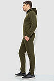 Спорт костюм чоловічий на флісі, колір темно-зелений, 190R235, фото 3