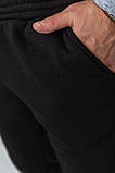 Спорт чоловічі штани на флісі однотонні, колір чорний, 190R236, фото 6