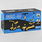 Дитячий самокат біговел 3в1 з сидінням Best Scooter BS-30802 Салатовий Триколісний самокат з підсвічуванням, фото 2