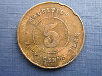 Монета 5 центов Маврикий Британский 1922