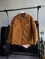 Мужская стеганая куртка The North Face коричневая, трендовая стильная курточка на осень/весну