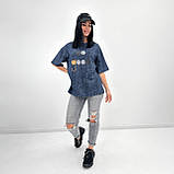 🔸 Жіноча базова футболка з написом, тай-дай, вільного крою, кулірка Туреччина, повсякденна | Норма та батал, фото 6