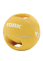 Медбол с ручками 4 кг York Fitness желтый EasyFit