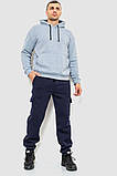 Спорт штани чоловічі карго на флісі, колір темно-синій, 241R0651, фото 2