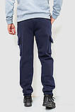 Спорт штани чоловічі карго на флісі, колір темно-синій, 241R0651, фото 4