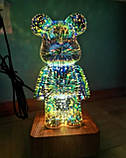 Світильник ведмедик нічник феєрверки. 3д маус на 8 кольорів, фото 8
