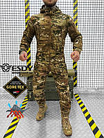 Тактический демисезонный костюм multicam софтшел на флисе, военный водоотталкивающий армейский костюм зсу