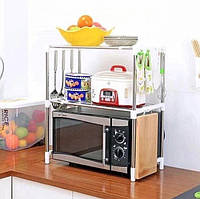 Полиця-органайзер настільна 50-85х25х60 см Полиця для мікрохвильової печі Багатофункціональний кухонний стелаж