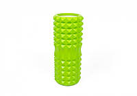 Массажный ролик для йоги и фитнеса 33 см Grid Roller v.1.2 салатовый EVA пена EasyFit