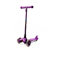 Самокат детский трехколесный iTrike Mini BB 3-013-5-V фиолетовый / Детский самокат со светящимися колесами