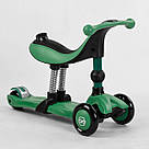 Самокат-біговел Best Scooter 3 в 1 BS-78812 Зелений Триколісний самокат трансформер із батьківською ручкою, фото 6