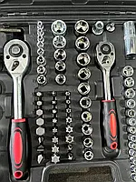 Набір інструментів автомобільний 172 предметів із тріскачкою в пластиковому кейсі, фото 4
