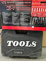 Набір інструментів автомобільний 172 предметів із тріскачкою в пластиковому кейсі, фото 6