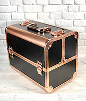 Бьюти-кейс: алюминиевый чемодан с ключом для мастеров (черная)
