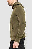 Худі чоловічий на флісі з капюшоном, колір хакі, 214R022, фото 4
