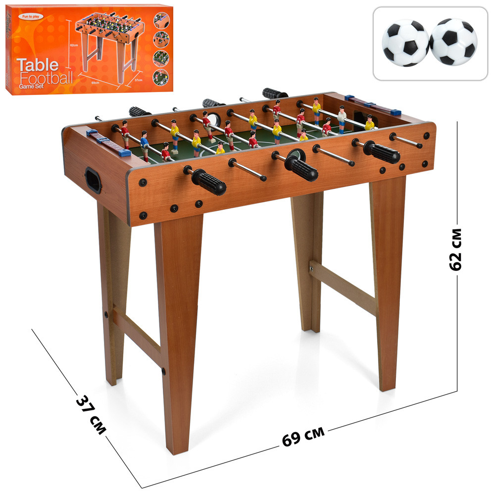 Футбол 0332-HF (4шт)69-62-37см, дерев'яний, на ніжках/штангах, шкала ведення.рахунки, м'яч, в кор-ці,, фото 1