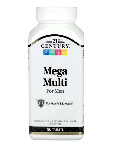 Вітаміни для чоловіків 21st Century Mega Multi 90 таб США